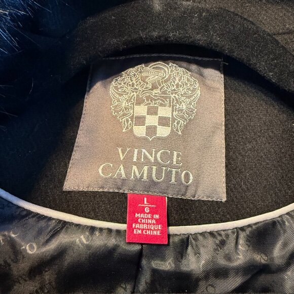 Vince Camuto Military Plaid Faux Fur Collar Size Large - Picture 10 of 11